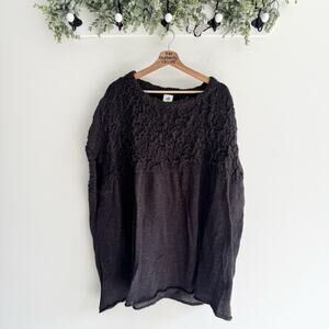 CABI 3124 WAVERLY PONCHO GREY OVERSIZED SOFT WOOL-BLEND MOHAIR SWEATER WOMENS M